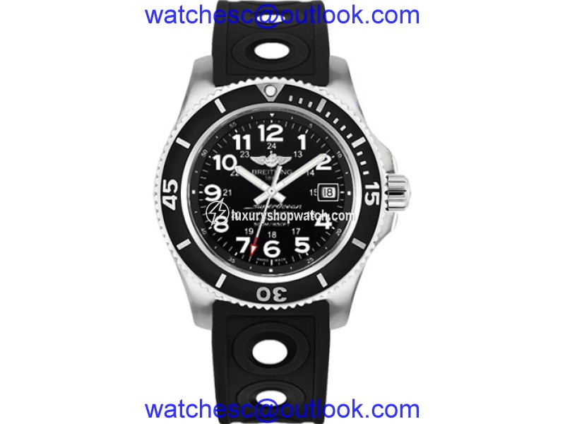 Breitling Superocean II A17365C9-BD67BKORT Stainless Steel with Black Dial 42mm Mens Watch Breitling