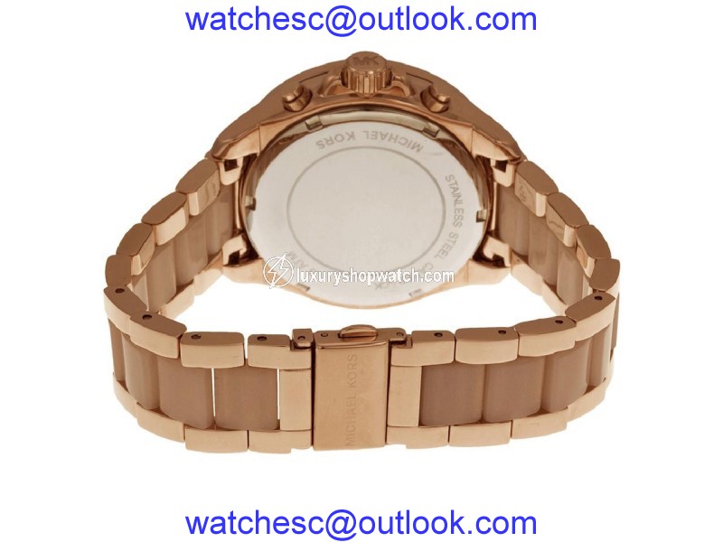 Michael Kors Wren MK6096 Rose Gold PVD Stainless Steel 41.5mm Womens Watch |