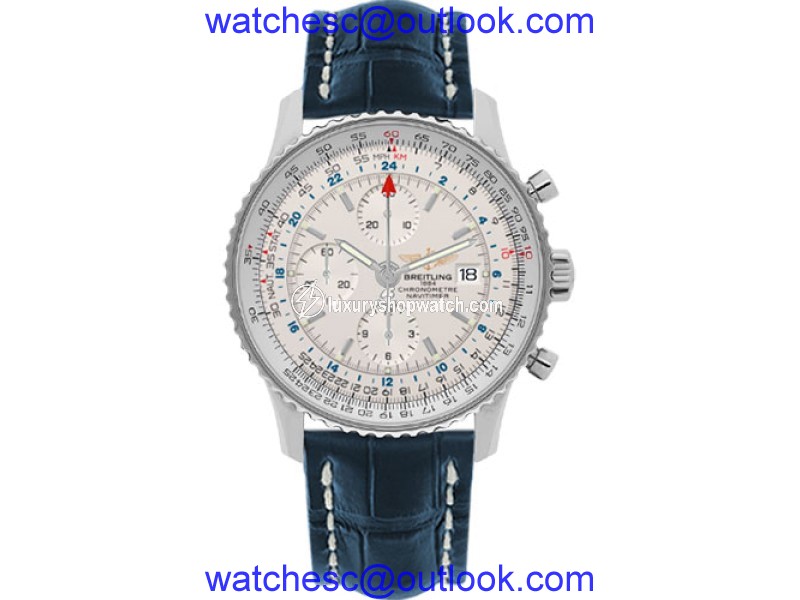 Breitling Navitimer World A2432212-G571-746P-A20BA.1 Stainless Steel / Leather Automatic 46mm Mens Watch Breitling