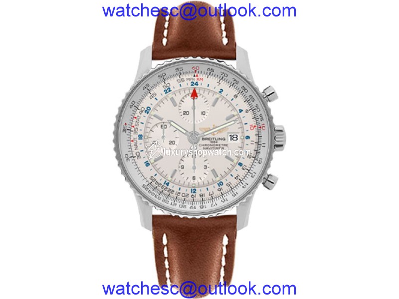 Breitling Navitimer World A2432212-G571LBRLT Stainless Steel Automatic 46mm Mens Watch Breitling