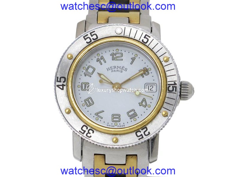 Hermes Clipper Diver CL5 .220 Stainless Steel with Silver Dial Quartz 28mm Womens Watch Hermes
