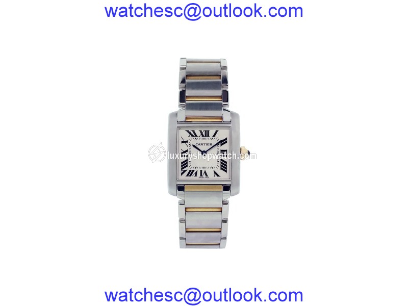 Cartier Tank Francaise Stainless Steel And Yellow Gold 25mm Womens Watch Cartier