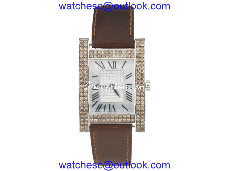 Chopard Your Hour 17/3451-55 18K White Gold / Leather with Diamond Quartz 28mm Womens Watch Chopard