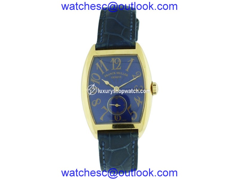 Franck Muller Casablanca 7502 S6 18K Yellow Gold & Leather 28mm x 38mm Watch Franck Muller