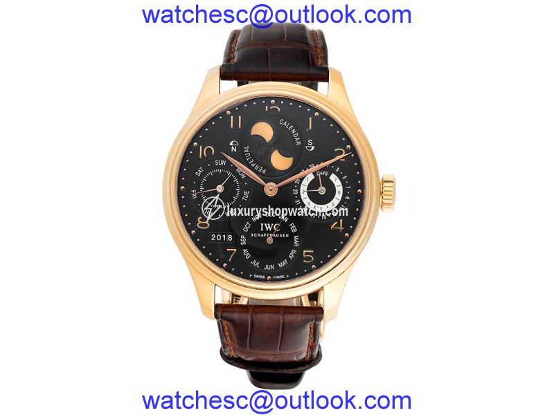 IWC Portuguese Perpetual Calendar Double Moon IW503202 Rose Gold 44mm Mens Watch IWC