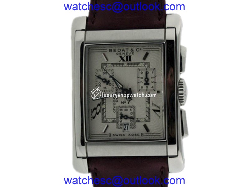 Bedat & Co. No.7 Stainless Steel & Leather Chronograph Mens Watch Bedat & Co