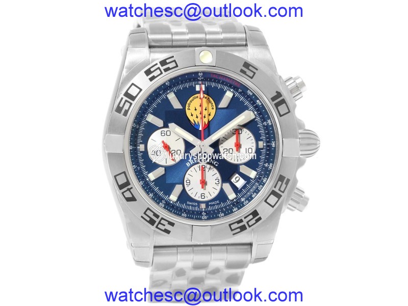 Breitling Chronomat 01 AB0110 Blue Dial Stainless Steel 43.5mm Mens Watch Breitling