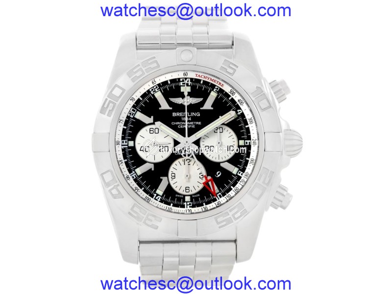 Breitling Chronomat GMT AB0410 Stainless Steel Black Dial 47mm Mens Watch Breitling