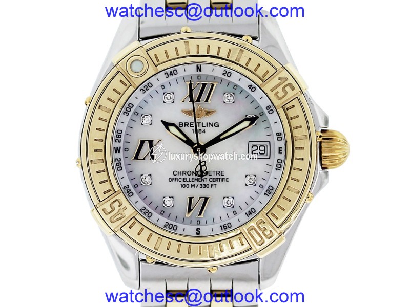 Breitling Callistino B52045 Stainless Steel and 18K Yellow Gold 26mm Womens Watch Breitling