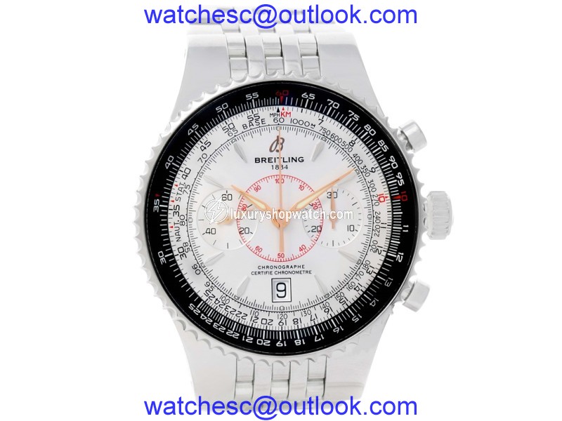 Breitling Montbrillant Legende A23340 Silver Dial Stainless Steel 47mm Mens Watch Breitling