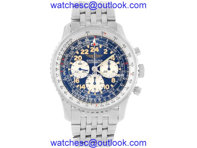 Breitling Navitimer Cosmonaute A12022 Stainless Steel Blue Dial Automatic 41.5mm Mens Watch Breitling