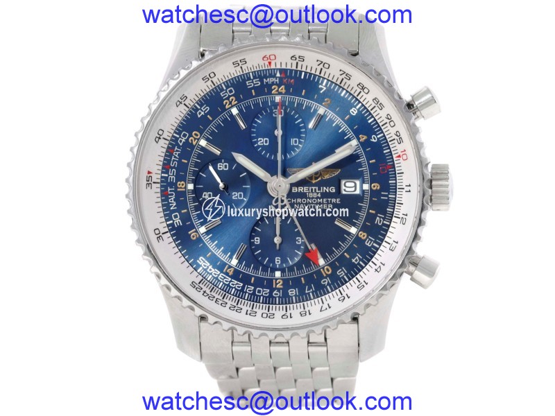 Breitling Navitimer World A24322 Stainless Steel Blue Dial Automatic 46mm Mens Watch Breitling