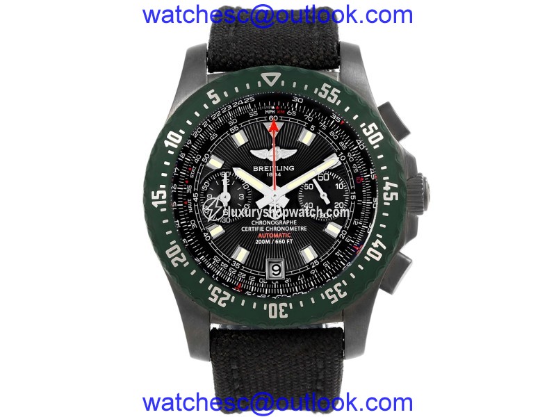 Breitling Skyracer Raven M27363 PVD Coated Stainless Steel & Cavlar Strap Automatic 45mm Mens Watch Breitling