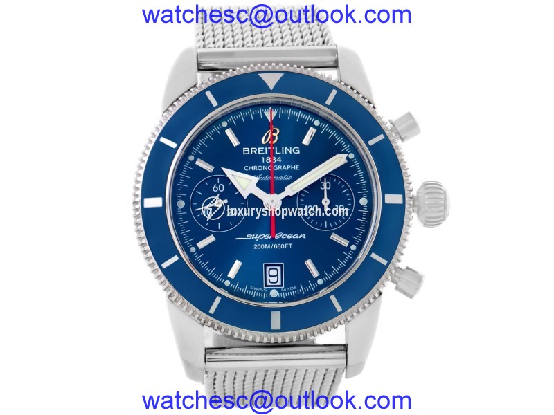 Breitling SuperOcean Heritage A23370 Stainless Steel Blue Dial 44mm Mens Watch Breitling