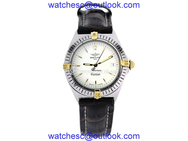 Breitling Callisto B57045 Stainless Steel and Leather 34mm Mens Watch Breitling
