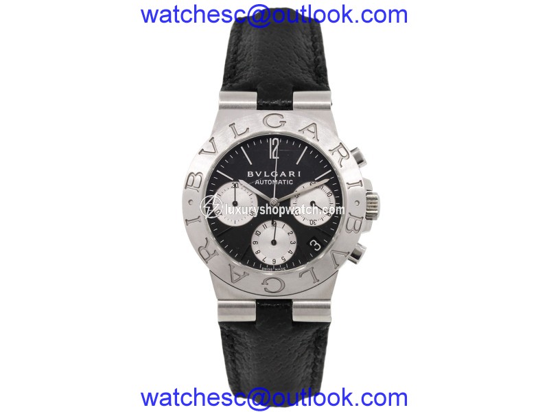 Bulgari Diagono CH35S Stainless Steel / Leather 35mm Mens Watch Bulgari