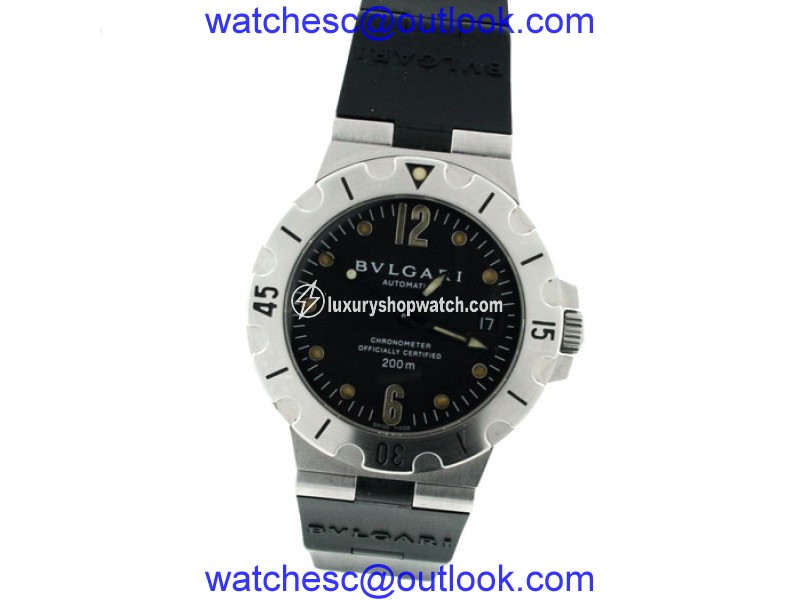 Bulgari Diagono SD38 S Stainless Steel & Rubber 38mm Watch Bvlgari