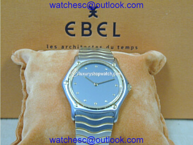 Ebel Classic Wave Stainless Steel & Gold Mens Watch Ebel