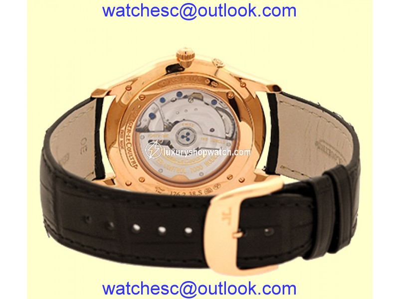 Jaeger-LeCoultre "Master Ultra Thin Reserve De Marche" 18K Rose Gold Mens Strap Watch Jaeger-LeCoultre