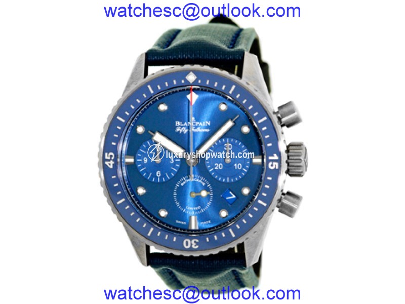 Blancpain Fifty Fathoms Bathyscaphe Flyback Ocean Commitment Chronograph Blue 43.6mm Ceramic Watch Blancpain