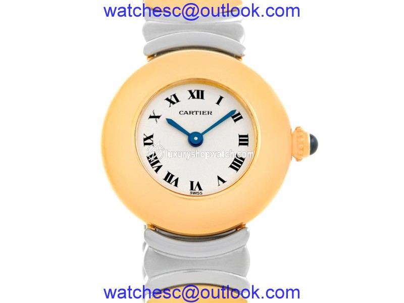Cartier Baignoire 1641 Stainless Steel & 18K Yellow Gold Quartz 23mm Womens Watch Cartier