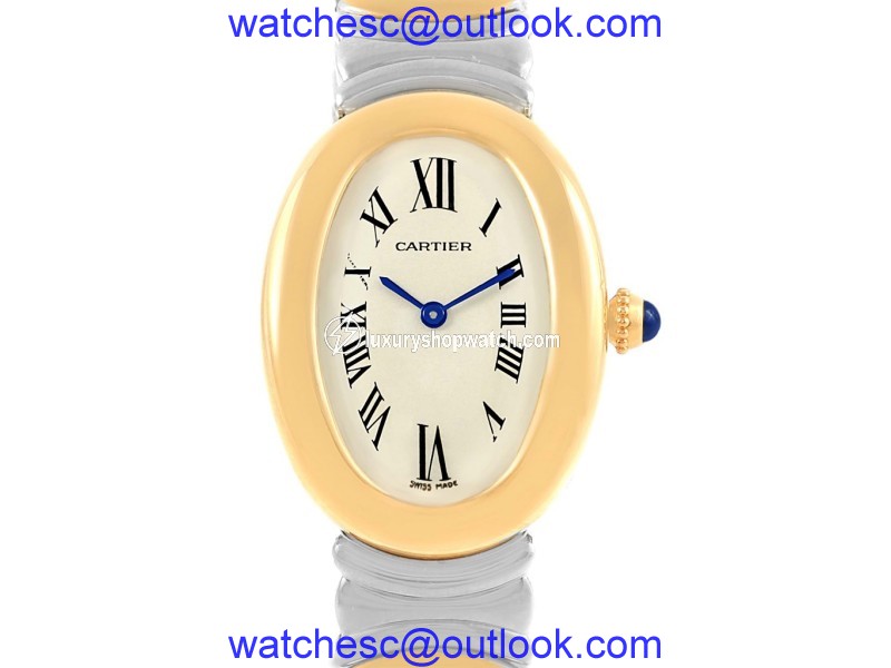 Cartier Baignoire W15045D8 Stainless Steel & 18K Yellow Gold Quartz 31mm Womens Watch Cartier