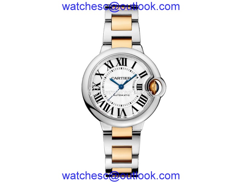 Cartier Ballon Bleu 33 18K Yellow Gold & Stainless Steel Watch on Two Tone Bracelet W2BB0002