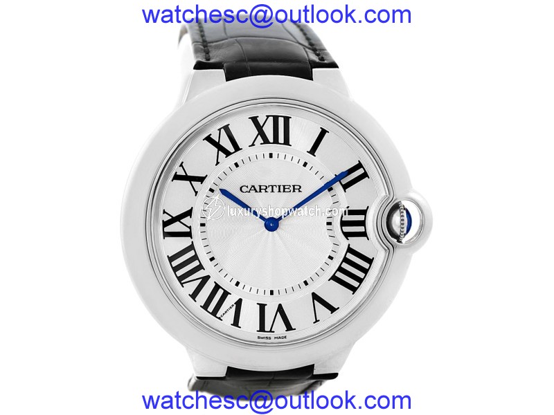 Cartier Ballon Bleu W6920055 18K White Gold & Silver Dial 46mm Mens Watch Cartier