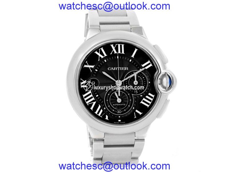 Cartier Ballon Bleu W6920077 Stainless Steel & Black Dial 44mm Mens Watch Cartier
