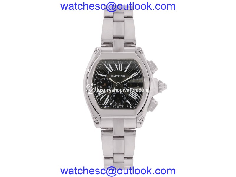 Cartier Roadster XL 2618 Stainless steel Black Chronograph Dial 43mm Mens Watch Cartier