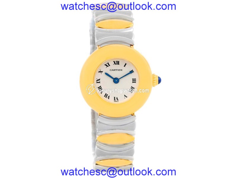Cartier Baignoire Stainless Steel & 18K Yellow Gold 24mm Womens Watch Cartier