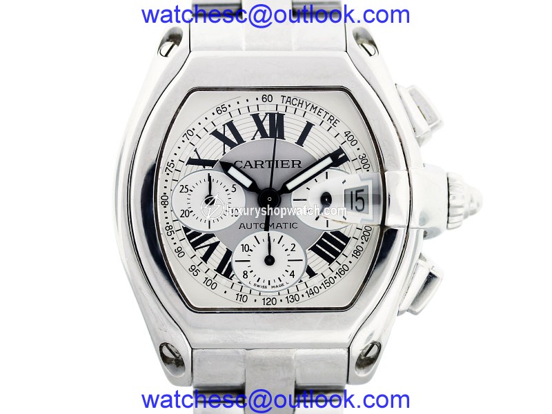 Cartier Roadster Chronograph W62019X6 Stainless Steel 43mm Mens Watch Cartier