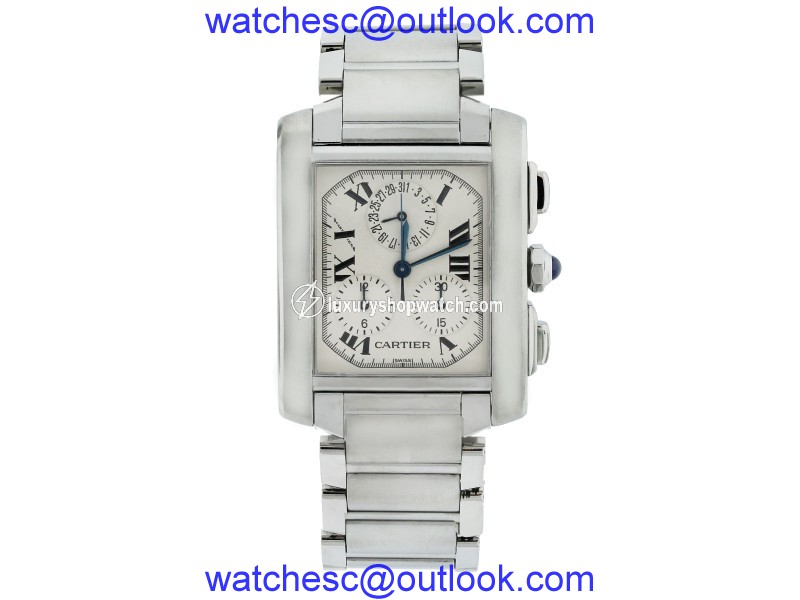 Cartier Tank Francaise W51001Q3 Chronoflex Stainless Steel 28mm Womens Watch Cartier