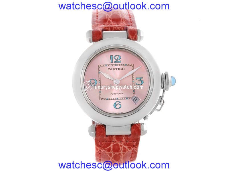 Cartier Pasha C W3108199 Stainless Steel & Pink Dial 35mm Womens Watch Cartier