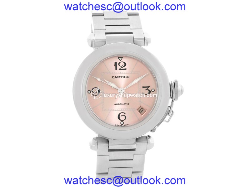 Cartier Pasha C W31075M7 Stainless Steel & Pink Dial 35mm Womens Watch Cartier