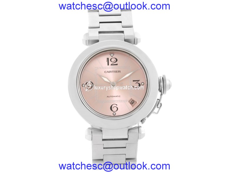 Cartier Pasha C W31075M7 Stainless Steel & Pink Dial 35mm Womens Watch Cartier