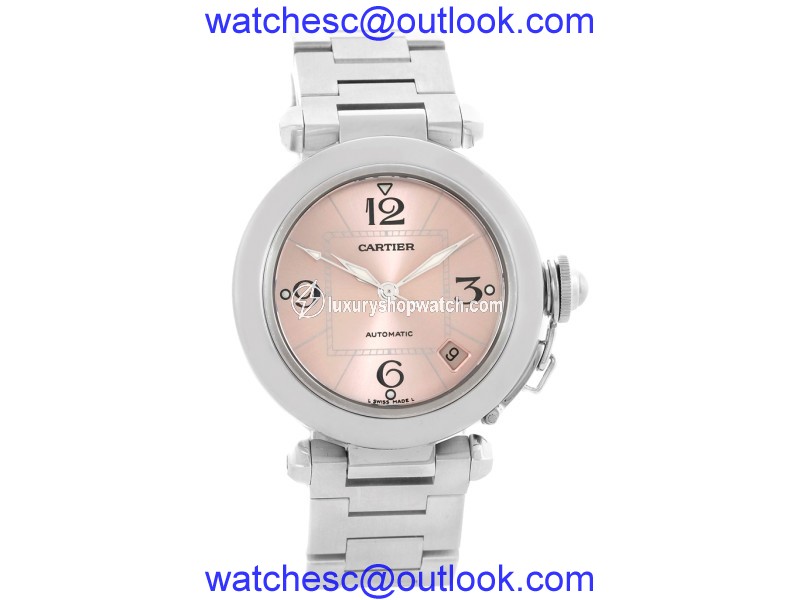 Cartier Pasha C W31075M7 Stainless Steel & Pink Dial 35mm Womens Watch Cartier