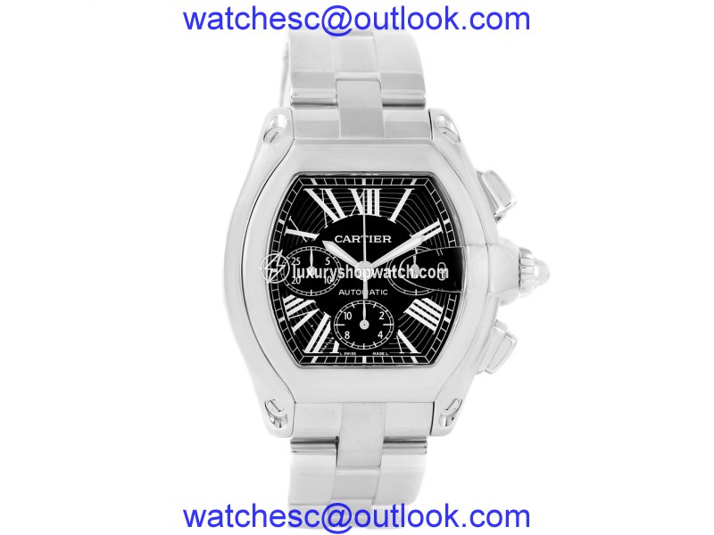 Cartier Roadster W62020X6 Stainless Steel Black Dial 43mm Mens Watch Cartier