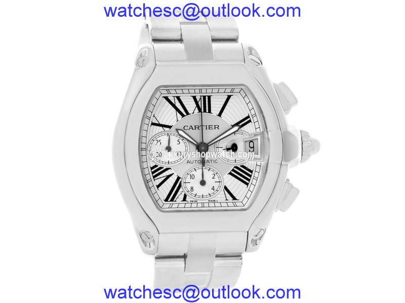 Cartier Roadster W62019X6 Stainless Steel Silver Dial Mens Watch