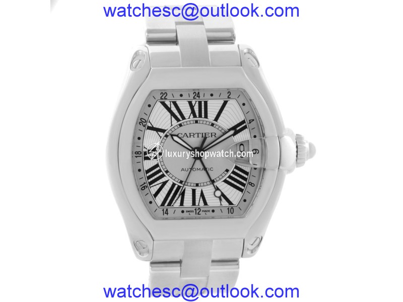 Cartier Roadster W62032X6 Stainless Steel Silver Dial 43mm Mens Watch Cartier