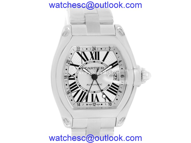 Cartier Roadster W62032X6 Stainless Steel Silver Dial 43mm Mens Watch Cartier