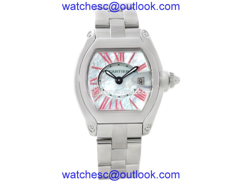 Cartier Roadster W6206006 Stainless Steel Mother of Pearl Dial 30mm Womens Watch Cartier