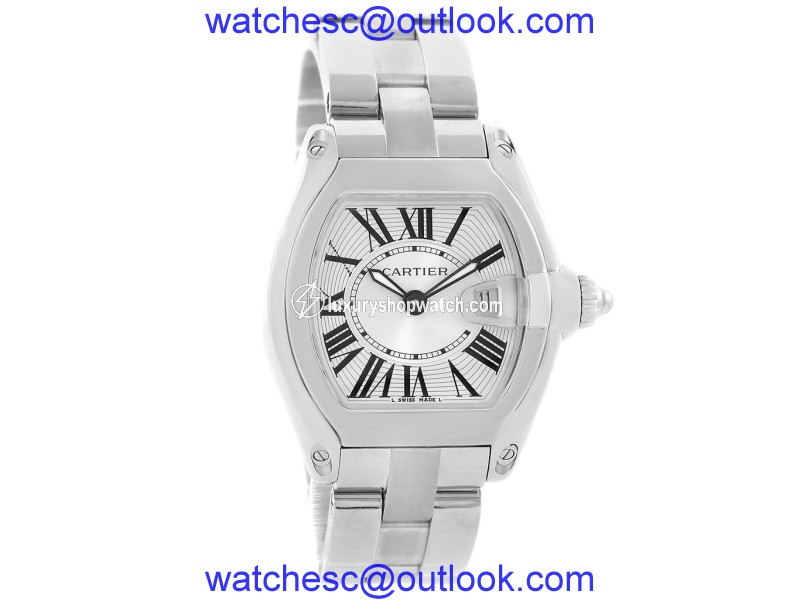 Cartier Roadster W62016V3 Stainless Steel & Silver Dial 30mm Womens Watch Cartier