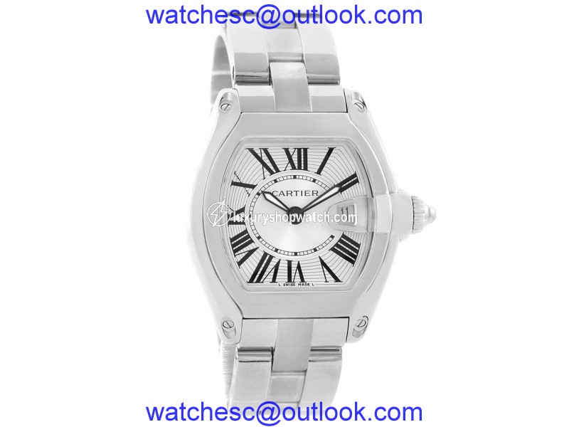 Cartier Roadster W62016V3 Stainless Steel & Silver Roman Dial 30mm Womens Watch Cartier