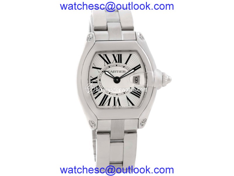 Cartier Roadster W62016V3 Stainless Steel & Silver Dial 30mm Womens Watch Cartier