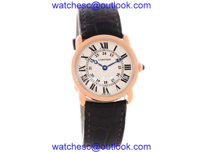 Cartier Ronde Louis W6800151 18K Rose Gold Quartz 29mm Womens Watch Cartier