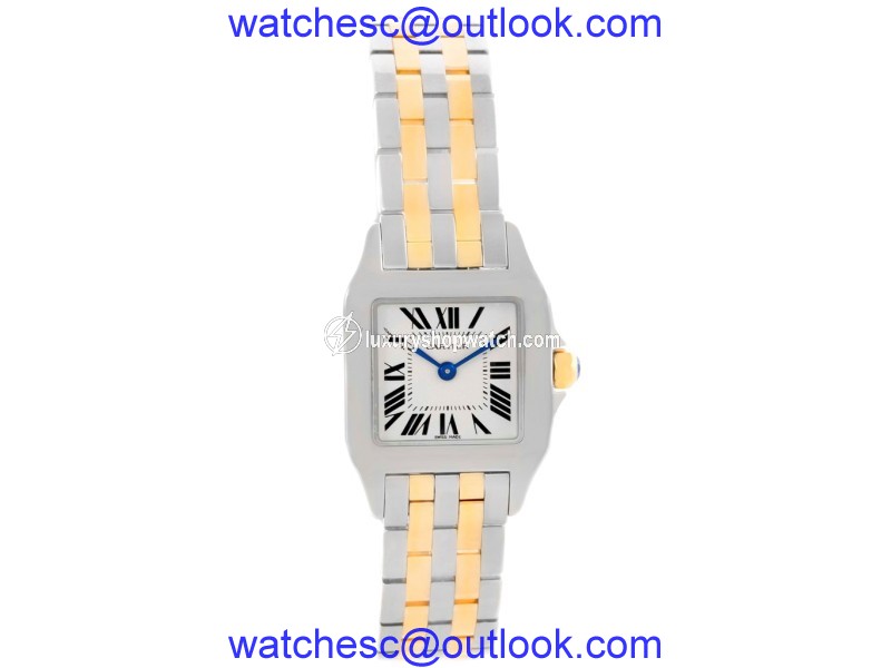 Cartier Santos Demoiselle W25066Z6 Stainless Steel & 18K Yellow Gold 22mm Womens Watch Cartier