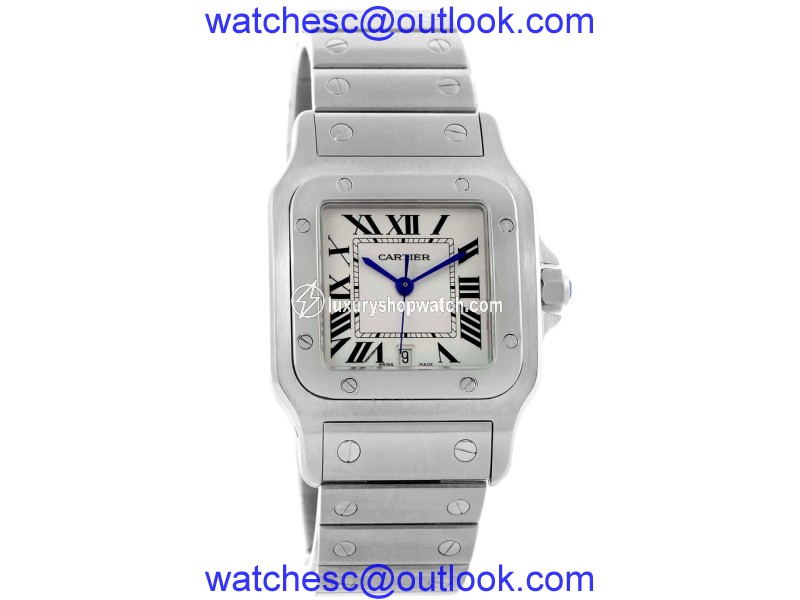 Cartier Santos Galbee W20060D6 Stainless Steel & Silver Roman Dial 29mm Unisex Watch Cartier