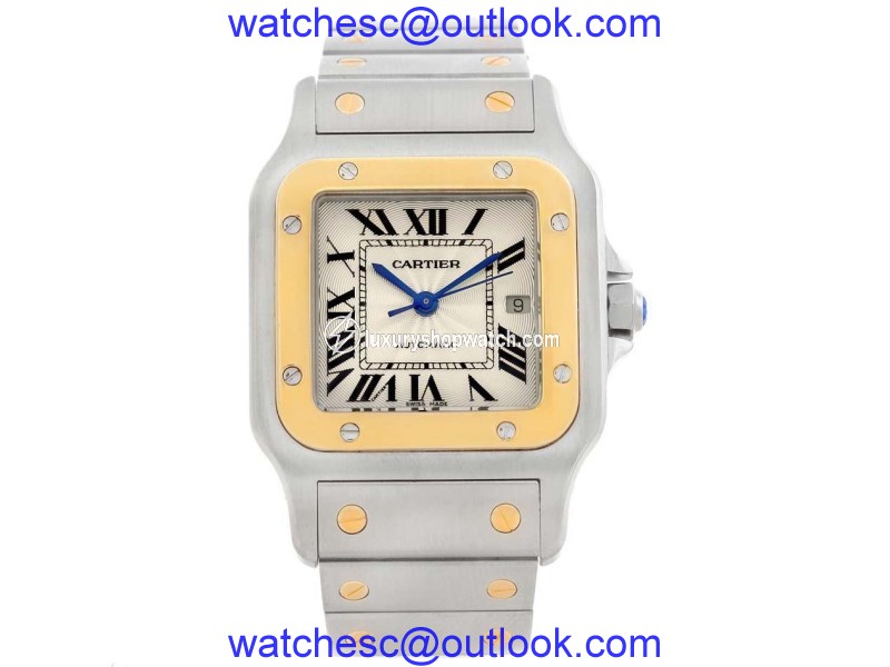 Cartier Santos Galbee W20058C4 Stainless Steel and Yellow Gold 29mm Unisex Watch Cartier