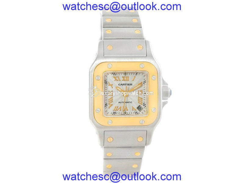 Cartier Santos W20057C4 Stainless Steel & 18K Yellow Gold Automatic 24mm Womens Watch Cartier